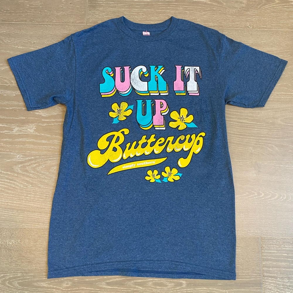 Women’s Navy Simply Southern shirt, adult small